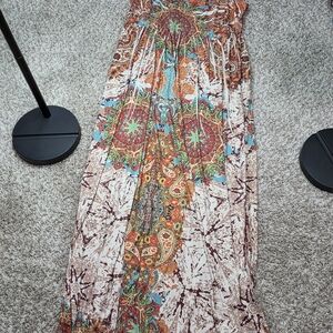​Apt. 9 Maxi Dress XL Womens Paisley Medallion Boho Sleeveless Blue Orange Summe